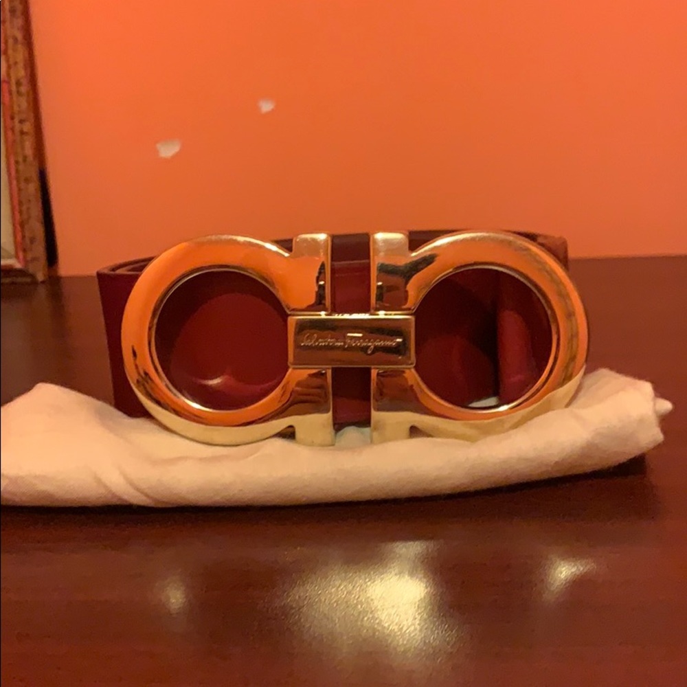 Salvatore Ferragamo Red Leather Belt
